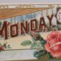Antique Postcard Date Series Mechanical Roses Heavily Embossed Divided Unposted