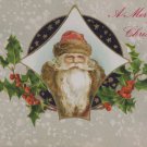 Antique Christmas Postcard Santa Claus Embossed Divided Posted Germany