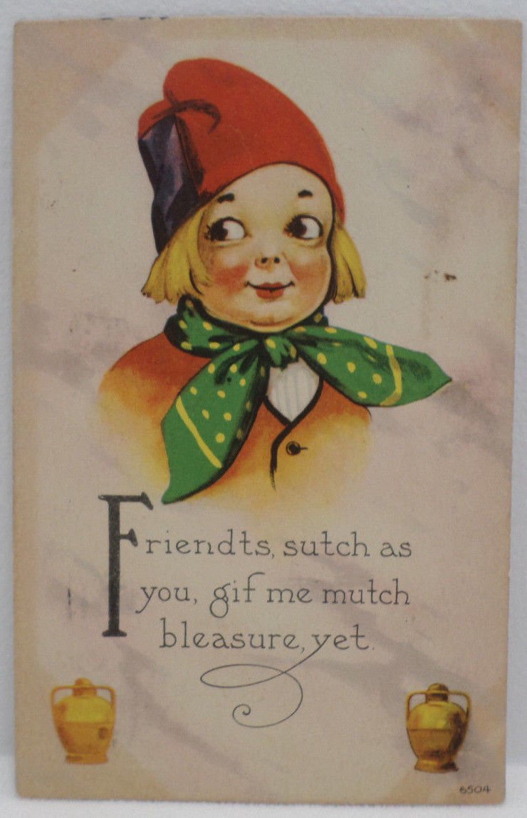 Antique Friendship Postcard Posted Divided Germany