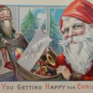 Christmas Postcard Santa Claus Unposted Divided