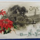 Antique 1912 New Year Postcard Country Scene by Winsch Germany Posted