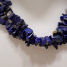 Rope Necklace Polished Lapis Lazuli Gemstone Beads 35" Long