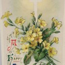 1910 Easter Postcard Yellow Floral Winsch Glossy Posted Divided
