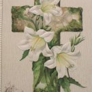 1912 Easter Postcard Cross Floral Winsch Embossed Unposted Divided