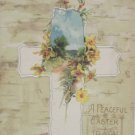 Antique Easter Postcard Cross Embossed Posted Undivided