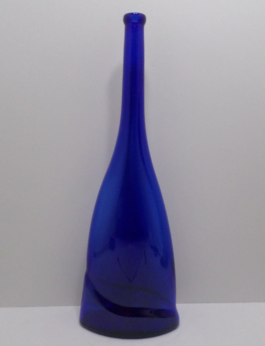 Tall Cobalt Blue Glass Bottle Italian Art Glass 1660