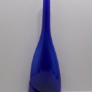 Tall Cobalt Blue Glass Bottle Italian Art Glass
