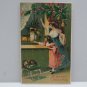 Christmas Postcard Santa Claus Looking into the Window Embossed Posted