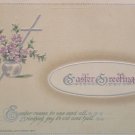 1914 Easter Postcard Puple Floral Winsch Embossed Unposted Divided