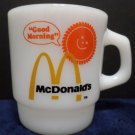 Vintage McDonalds Coffee Mug Fire King Milk Glass