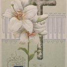 1911 Easter Postcard Cross Lilies Winsch Embossed Unposted Divided