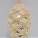 Antique Christmas Ornament Mercury Glass Gold Frosted Pine Cone Feather Tree
