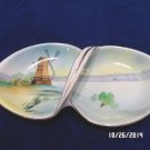 Nippon Cookie Basket with Handle Windmill Country Scene Porcelain