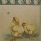 Antique Easter Postcard Chicks and Eggs Posted Divided