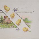 Antique Easter Postcard Baby Chicks Embossed Posted Divided