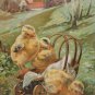 Antique Easter Postcard Chicks on Wagon Embossed Posted Undivided