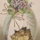 1912 Easter Postcard Chicks Egg Embossed Posted Divided