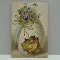 1912 Easter Postcard Chicks Egg Embossed Posted Divided