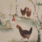 Antique Easter Postcard Hens Egg Embossed Posted Divided