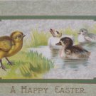 Antique Easter Postcard Baby Chicks Ducklings Embossed Divided Unposted