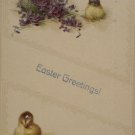 Antique Easter Postcard Baby Chicks Germany Embossed Posted Divided