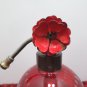 Antique Perfume Bottle Ruby Red Clear Crystal Suspended Bubbles Art Deco