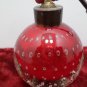 Antique Perfume Bottle Ruby Red Clear Crystal Suspended Bubbles Art Deco