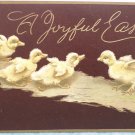 1912 Easter Postcard Ducklings Embossed Posted Divided