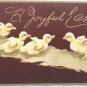 1912 Easter Postcard Ducklings Embossed Posted Divided