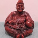 Chinese Man Statue Figurine Red Cinnabar Resin made in China