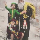 Antique Christmas Postcard Santa Claus Dressed in Black with Yellow Bag France