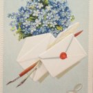 Antique Hebrew New Year Postcard Unposted Divided Embossed