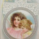 Antique Easter Postcard Angels Embossed Posted Divided