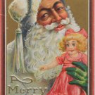 Antique Christmas Postcard Santa Claus Wearing Green Gloves
