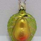 Vintage Glass Christmas Tree Ornament Gold Pear West Germany