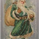 Antique Christmas Postcard Santa Claus in Green Robe Raphael Tuck & Sons