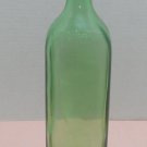 Saurs Liquor Bottle Green Glass Square 10 1/2" Tall J R Nieves and CIA.