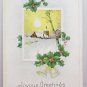 Antique Christmas Postcard Embossed Posted Divided