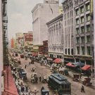 Real Photo Postcard Broadway Street in Los Angeles Ca USA Posted Divided 1912