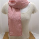 Vintage Ladies Scarf 100% Polyester, Pink with Floral Design 72" x 5 1/2"