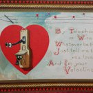 Antique Valentine Postcard Heart with Phone Divided and Unposted