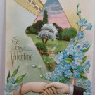 Antique Valentine Postcard Hand Shaking Divided and Unposted