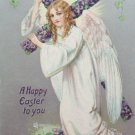 Antique Easter Postcard Angel Cross Raphael Tuck Unposted Divided Embossed