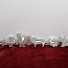 Vintage Metal Cookie Cutters Animal Shapes 6 pcs