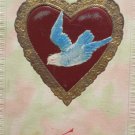 Antique Valentine Postcard Dove in Heart Divided and Unposted