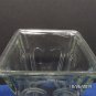 Vintage Flower Vase Square Clear Glass Ornate Heavy