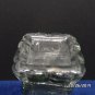 Vintage Flower Vase Square Clear Glass Ornate Heavy