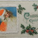 Antique Christmas Postcard Santa Claus John Winsch Embossed Divided Posted