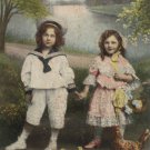 Easter Postcard Children Hens Chicks Eggs Glossy Unposted