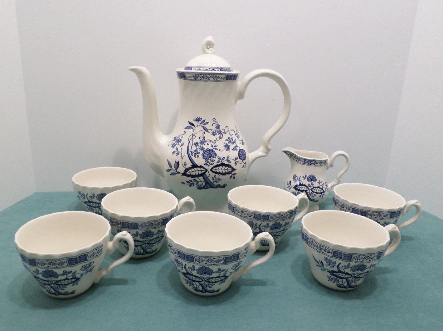 Vintage Tea Set Meakin Blue Onion Staffordshire England